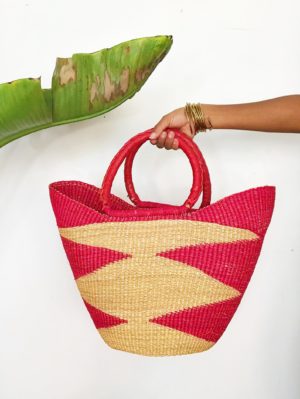 Woven beach basket bag